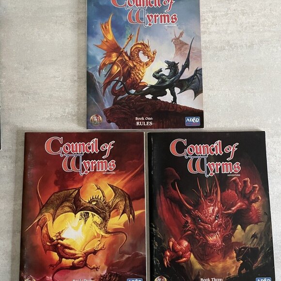 Dungeons & Dragons AD&D 2E 2nd Edition Council of Wyrms box set complete vintage - Picture 7 of 11